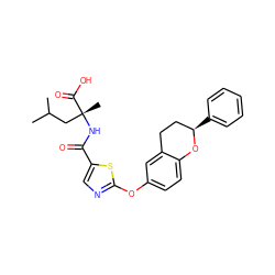 CC(C)C[C@@](C)(NC(=O)c1cnc(Oc2ccc3c(c2)CC[C@@H](c2ccccc2)O3)s1)C(=O)O ZINC000145475737