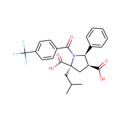 CC(C)C[C@@]1(C(=O)O)C[C@H](C(=O)O)[C@H](c2ccccc2)N1C(=O)c1ccc(C(F)(F)F)cc1 ZINC000028340880