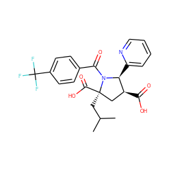 CC(C)C[C@@]1(C(=O)O)C[C@H](C(=O)O)[C@H](c2ccccn2)N1C(=O)c1ccc(C(F)(F)F)cc1 ZINC000028331013