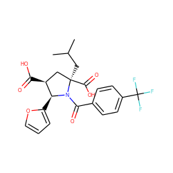 CC(C)C[C@@]1(C(=O)O)C[C@H](C(=O)O)[C@H](c2ccco2)N1C(=O)c1ccc(C(F)(F)F)cc1 ZINC000028121456