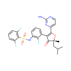 CC(C)C[C@@]1(C)OC(c2ccnc(N)n2)=C(c2cccc(NS(=O)(=O)c3c(F)cccc3F)c2F)C1=O ZINC000220240760