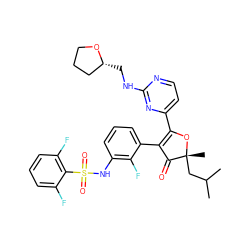 CC(C)C[C@@]1(C)OC(c2ccnc(NC[C@@H]3CCCO3)n2)=C(c2cccc(NS(=O)(=O)c3c(F)cccc3F)c2F)C1=O ZINC000220261114