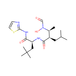 CC(C)C[C@@H](C(=O)N[C@@H](CC(C)(C)C)C(=O)Nc1nccs1)[C@H](C)N(O)C=O ZINC000026274434