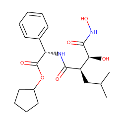 CC(C)C[C@@H](C(=O)N[C@H](C(=O)OC1CCCC1)c1ccccc1)[C@H](O)C(=O)NO ZINC000013914293