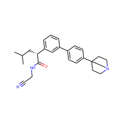 CC(C)C[C@@H](C(=O)NCC#N)c1cccc(-c2ccc(C34CCN(CC3)CC4)cc2)c1 ZINC000013525699