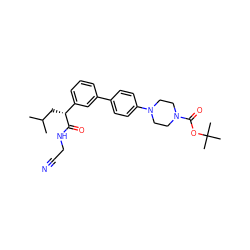 CC(C)C[C@@H](C(=O)NCC#N)c1cccc(-c2ccc(N3CCN(C(=O)OC(C)(C)C)CC3)cc2)c1 ZINC000013525703