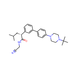 CC(C)C[C@@H](C(=O)NCC#N)c1cccc(-c2ccc(N3CCN(C(C)(C)C)CC3)cc2)c1 ZINC000013525710