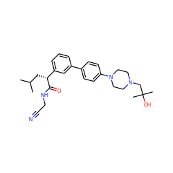 CC(C)C[C@@H](C(=O)NCC#N)c1cccc(-c2ccc(N3CCN(CC(C)(C)O)CC3)cc2)c1 ZINC000013525716