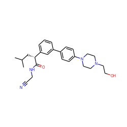 CC(C)C[C@@H](C(=O)NCC#N)c1cccc(-c2ccc(N3CCN(CCO)CC3)cc2)c1 ZINC000013525713