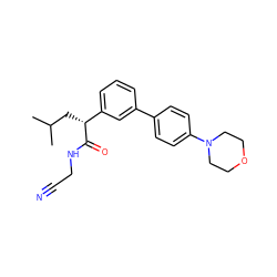 CC(C)C[C@@H](C(=O)NCC#N)c1cccc(-c2ccc(N3CCOCC3)cc2)c1 ZINC000013525597