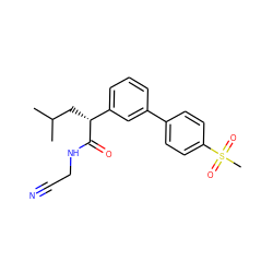 CC(C)C[C@@H](C(=O)NCC#N)c1cccc(-c2ccc(S(C)(=O)=O)cc2)c1 ZINC000013525585