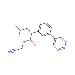 CC(C)C[C@@H](C(=O)NCC#N)c1cccc(-c2cncnc2)c1 ZINC000014972339