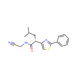 CC(C)C[C@@H](C(=O)NCC#N)c1csc(-c2ccccc2)n1 ZINC000013525572