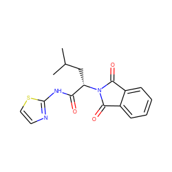 CC(C)C[C@@H](C(=O)Nc1nccs1)N1C(=O)c2ccccc2C1=O ZINC000004017725