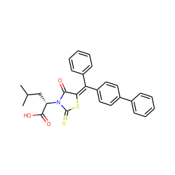 CC(C)C[C@@H](C(=O)O)N1C(=O)/C(=C(\c2ccccc2)c2ccc(-c3ccccc3)cc2)SC1=S ZINC000028714327