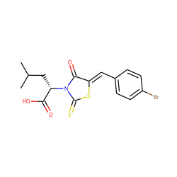 CC(C)C[C@@H](C(=O)O)N1C(=O)/C(=C/c2ccc(Br)cc2)SC1=S ZINC000005371954