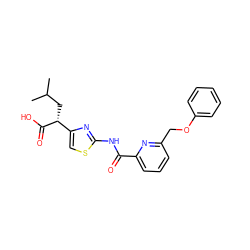 CC(C)C[C@@H](C(=O)O)c1csc(NC(=O)c2cccc(COc3ccccc3)n2)n1 ZINC000028464142