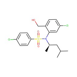 CC(C)C[C@@H](C)N(c1cc(Cl)ccc1CO)S(=O)(=O)c1ccc(Cl)cc1 ZINC000028823207