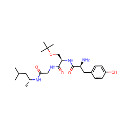 CC(C)C[C@@H](C)NC(=O)CNC(=O)[C@@H](COC(C)(C)C)NC(=O)[C@@H](N)Cc1ccc(O)cc1 ZINC000096902620