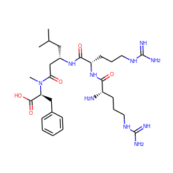 CC(C)C[C@@H](CC(=O)N(C)[C@@H](Cc1ccccc1)C(=O)O)NC(=O)[C@H](CCCNC(=N)N)NC(=O)[C@@H](N)CCCNC(=N)N ZINC000299862101