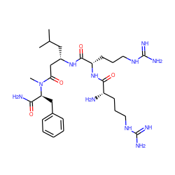 CC(C)C[C@@H](CC(=O)N(C)[C@@H](Cc1ccccc1)C(N)=O)NC(=O)[C@H](CCCNC(=N)N)NC(=O)[C@@H](N)CCCNC(=N)N ZINC000299855244