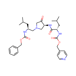 CC(C)C[C@@H](CN1CC(=O)[C@@H](NC(=O)[C@H](CC(C)C)NC(=O)OCc2ccncc2)C1)NC(=O)OCc1ccccc1 ZINC000084541644