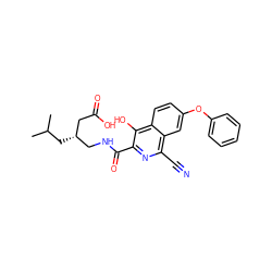 CC(C)C[C@@H](CNC(=O)c1nc(C#N)c2cc(Oc3ccccc3)ccc2c1O)CC(=O)O ZINC000146677875