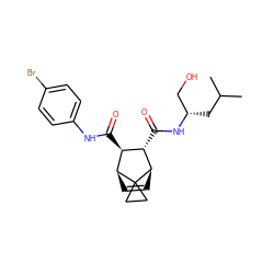 CC(C)C[C@@H](CO)NC(=O)[C@H]1[C@H](C(=O)Nc2ccc(Br)cc2)[C@@H]2C=C[C@H]1C21CC1 ZINC000168355988