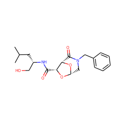 CC(C)C[C@@H](CO)NC(=O)[C@H]1O[C@H]2CN(Cc3ccccc3)C(=O)[C@@H]1O2 ZINC000045338173