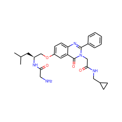 CC(C)C[C@@H](COc1ccc2nc(-c3ccccc3)n(CC(=O)NCC3CC3)c(=O)c2c1)NC(=O)CN ZINC000058575951