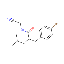 CC(C)C[C@@H](Cc1ccc(Br)cc1)C(=O)NCC#N ZINC000028372051