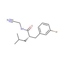 CC(C)C[C@@H](Cc1cccc(Br)c1)C(=O)NCC#N ZINC000028370472