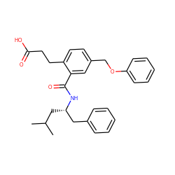 CC(C)C[C@@H](Cc1ccccc1)NC(=O)c1cc(COc2ccccc2)ccc1CCC(=O)O ZINC000045356303