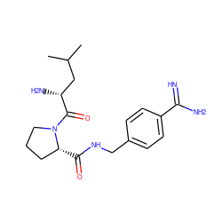 CC(C)C[C@@H](N)C(=O)N1CCC[C@H]1C(=O)NCc1ccc(C(=N)N)cc1 ZINC000039034766