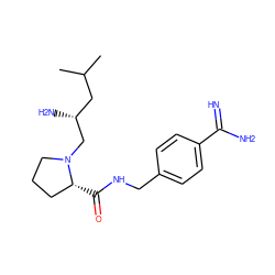 CC(C)C[C@@H](N)CN1CCC[C@H]1C(=O)NCc1ccc(C(=N)N)cc1 ZINC000299853500