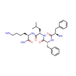 CC(C)C[C@@H](NC(=O)[C@@H](Cc1ccccc1)NC(=O)[C@H](N)Cc1ccccc1)C(=O)N[C@H](CCCCN)C(N)=O ZINC000084652974