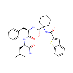 CC(C)C[C@@H](NC(=O)[C@@H](Cc1ccccc1)NC(=O)C1(NC(=O)c2cc3ccccc3s2)CCCCC1)C(N)=O ZINC000028825156