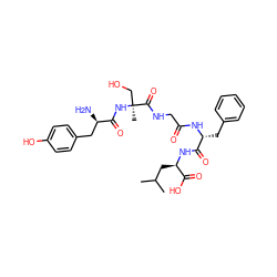 CC(C)C[C@@H](NC(=O)[C@@H](Cc1ccccc1)NC(=O)CNC(=O)[C@](C)(CO)NC(=O)[C@H](N)Cc1ccc(O)cc1)C(=O)O ZINC000026173033