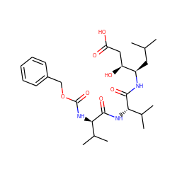 CC(C)C[C@@H](NC(=O)[C@@H](NC(=O)[C@H](NC(=O)OCc1ccccc1)C(C)C)C(C)C)[C@@H](O)CC(=O)O ZINC000026386948