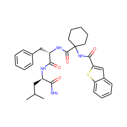 CC(C)C[C@@H](NC(=O)[C@H](Cc1ccccc1)NC(=O)C1(NC(=O)c2cc3ccccc3s2)CCCCC1)C(N)=O ZINC000028825153