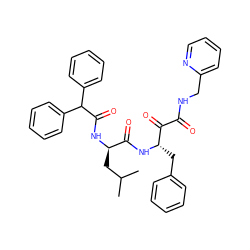 CC(C)C[C@@H](NC(=O)C(c1ccccc1)c1ccccc1)C(=O)N[C@@H](Cc1ccccc1)C(=O)C(=O)NCc1ccccn1 ZINC000027330299