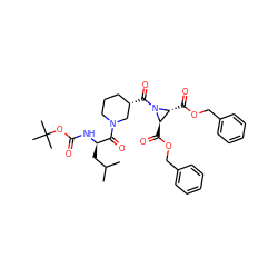 CC(C)C[C@@H](NC(=O)OC(C)(C)C)C(=O)N1CCC[C@H](C(=O)N2[C@H](C(=O)OCc3ccccc3)[C@H]2C(=O)OCc2ccccc2)C1 ZINC000036178665