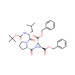 CC(C)C[C@@H](NC(=O)OC(C)(C)C)C(=O)N1CCC[C@H]1C(=O)N1[C@H](C(=O)OCc2ccccc2)[C@H]1C(=O)OCc1ccccc1 ZINC000036178729