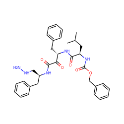 CC(C)C[C@@H](NC(=O)OCc1ccccc1)C(=O)N[C@@H](Cc1ccccc1)C(=O)C(=O)N[C@H](CNN)Cc1ccccc1 ZINC000028110972