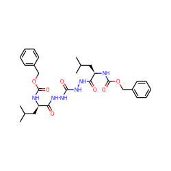 CC(C)C[C@@H](NC(=O)OCc1ccccc1)C(=O)NNC(=O)NNC(=O)[C@@H](CC(C)C)NC(=O)OCc1ccccc1 ZINC000014880950