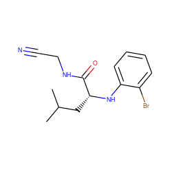 CC(C)C[C@@H](Nc1ccccc1Br)C(=O)NCC#N ZINC000028371185