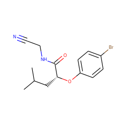 CC(C)C[C@@H](Oc1ccc(Br)cc1)C(=O)NCC#N ZINC000028355809