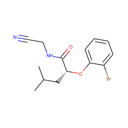 CC(C)C[C@@H](Oc1ccccc1Br)C(=O)NCC#N ZINC000028372066