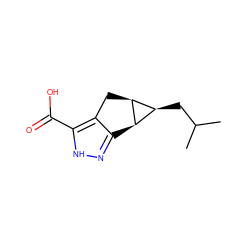 CC(C)C[C@@H]1[C@@H]2Cc3c(n[nH]c3C(=O)O)[C@@H]21 ZINC000034638916