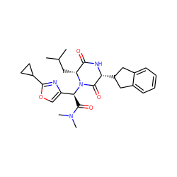 CC(C)C[C@@H]1C(=O)N[C@H](C2Cc3ccccc3C2)C(=O)N1[C@@H](C(=O)N(C)C)c1coc(C2CC2)n1 ZINC000029130994